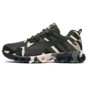Zonamma Couple Casual Camouflage Pattern Lace Up Design Breathable Sneakers